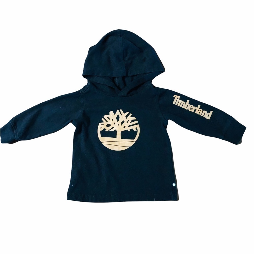 TIMBERLAND - BABY BOYS BLACK PULLOVER HOODIE SIZE 12 MONTHS